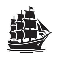Whaling Ship Silhouette Vectors Illustrations in Multiple Styles