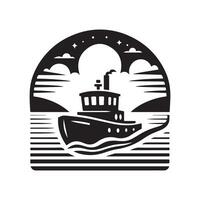 Towboat Silhouette Vectors for Environmental and Marine Design