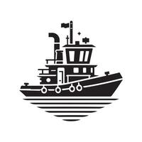 Towboat Silhouette Vectors Graphics for Logo and Icon Sets