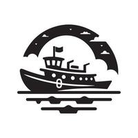 Towboat Silhouette Vectors for Graphic and Web Designers