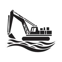 Downloadable Dredger Silhouette Vectors Art for Free Use