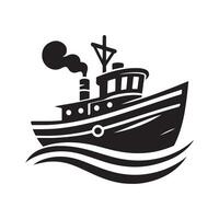 Simple and Modern Fireboat Silhouette Vectors Graphics