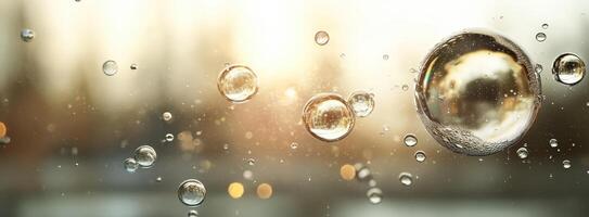colorful soap bubbles floating pastel gradient background, design children entertainment photo