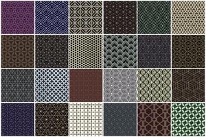 Collection of seamless decorative color patterns - geometric ornamental design. Repeatable retro elegant backgrounds. Symmetry vintage endless prints vector