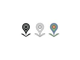 Location Icon Pin location Black Outline and Colorful Design vector