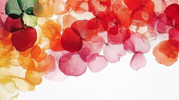 A mesmerizing blend of vibrant floral petals create a captivating visual tapestry photo