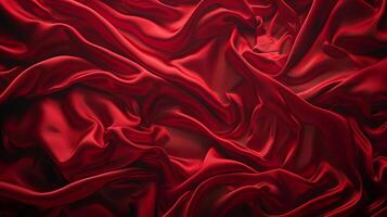 Luxurious waves of red silk cascade in an elegant dance, capturing the essence of opulence and sophistication photo