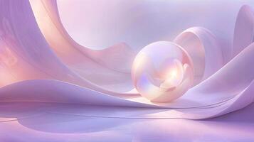 Ethereal abstract art with fluid curves and a glowing orb, evoking a sense of calm and mystery photo