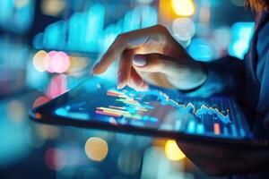 Explore the digital world with a touch. This image of technology in action captures the essence of innovation photo