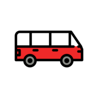 Design Illustration of MPV car icon with line and color style. Suitable for UI, mobile design, web design, etc. Transparent Background png