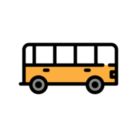 Design Illustration graphic of bus icon with line and color style. Suitable for UI, mobile design, web design, etc. Transparent Background png