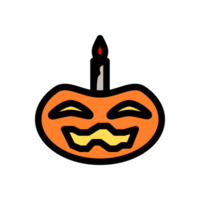 Design Illustration graphic of pumpkin icon with line and color style. Suitable for UI, mobile design, web design, etc. Transparent Background png