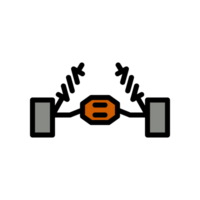 Design Illustration graphic of shockbreaker car icon with line and color style. Suitable for UI, mobile design, web design, etc. Transparent Background png