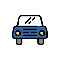 Design Illustration graphic of front view car icon with line and color style. Suitable for UI, mobile design, web design, etc. Transparent Background png