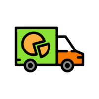 Design Illustration graphic of container truck icon with line and color style. Suitable for UI, mobile design, web design, etc. Transparent Background png