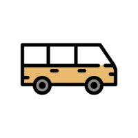 Design Illustration graphic of van car icon with line and color style. Suitable for UI, mobile design, web design, etc. Transparent Background png