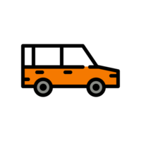 Design Illustration graphic of SUV car icon with line and color style. Suitable for UI, mobile design, web design, etc. Transparent Background png