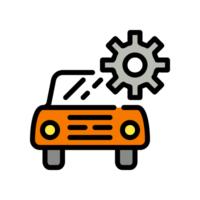 Design Illustration graphic of services car icon with line and color style. Suitable for UI, mobile design, web design, etc. Transparent Background png