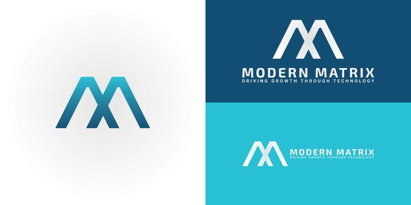 The dynamic logo design features the initials MM elegantly intertwined, creating a unique, striking symbol. It is ideal for tech companies, IT firms, and businesses that leverage technology for growth