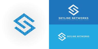 The sophisticated logo design elegantly intertwines the initials S and N, creating a unique and visually striking symbol that evokes a sense of stability, growth, and professionalism. vector