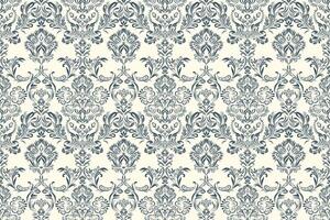Fantasy flowers in retro, vintage, jacobean embroidery style. Seamless pattern, background. illustration. On army white background. vector