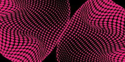 Abstract Optical Illusion Background with Wavy Pink Dots on Black vector