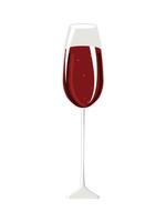 Elegant glass of red sparkling wine isolated on white background. vector