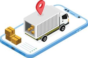 Delivery Tracking and Online Delivery Services Isometric Icon vector