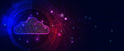 cloud computing abstract background with dots and lines vector