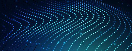 abstract blue wave background with dots vector