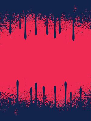 a red and blue background with paint splatters