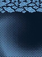 a blue and white background with a pattern of batik vector