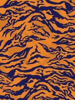 a tiger print pattern in orange and blue vector
