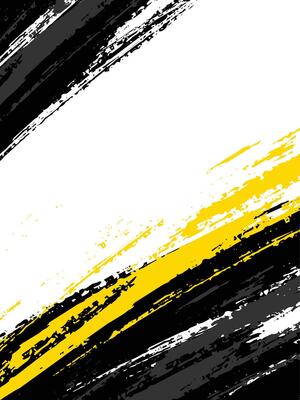 a black and yellow background with a black and white stripe