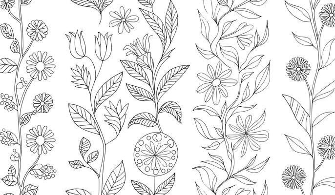 Floral Line Art Pattern