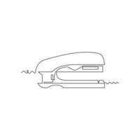 one line art office stapler illustration. line art, one continuous line, simple, hand drawn and sketch style. for icons, symbols, signs or logos vector