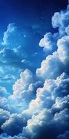 The sky is filled with clouds and stars photo