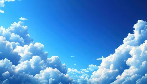 The sky is blue with a few clouds scattered throughout photo