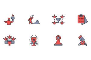 winners icon set..Editable stroke.linear style sign for use web vector