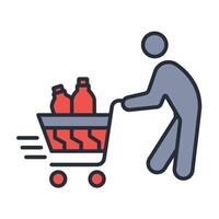 grocery delivery icon. .Editable stroke.linear style sign vector