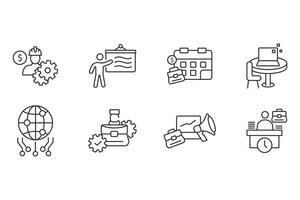 Work icon set..Editable stroke.linear style sign . vector
