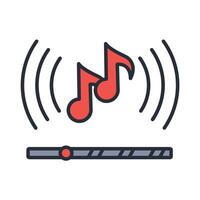 music streaming icon. .Editable stroke.linear style sign vector