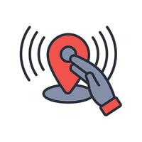 real time tracking icon. .Editable stroke.linear style sign vector