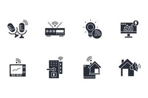 Home automation icon set..Editable stroke.linear style sign vector