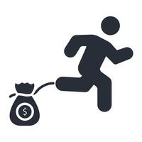 debt icon. .Editable stroke.linear style sign vector