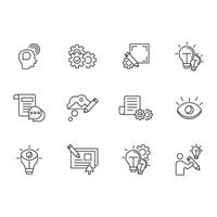 Creativity icon set..Editable stroke.linear style sign . vector