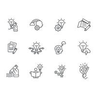 Creativity icon set..Editable stroke.linear style sign vector