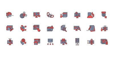 Website icon set..Editable stroke.linear style sign vector