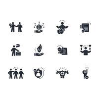 Trust icon set..Editable stroke.linear style sign for use web vector