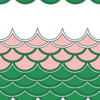 Pink and Green Scallop Pattern Seamless Wave Design vector